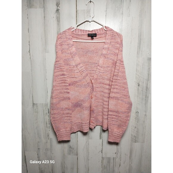 Lane Bryant 22/24 Peach Cardigan Sweater V Neck - Picture 1 of 7